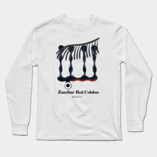 Bold monkey print "Zanzibar red colobus" Long Sleeve T-Shirt